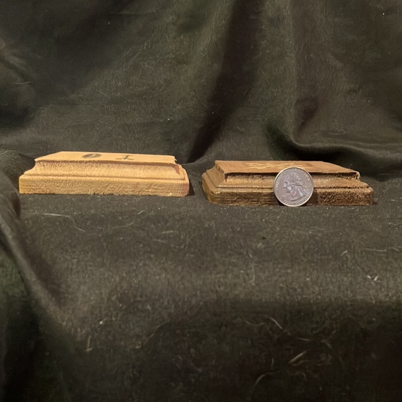 2 Hand-painted Wooden Decor Squares, 3 3/4” x 3 3/4” (inches) - Picture 3 of 6